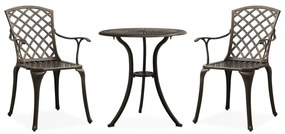 3 pcs conjunto bistrô alumínio fundido bronze