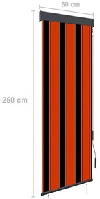 Estore de rolo para exterior 60x250 cm laranja e castanho