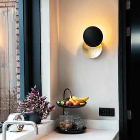 Candeeiro de parede inteligente preto com dourado incluindo Wi-Fi G9 - Sunrise