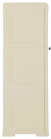 Armário de plástico 40x43x125 cm design de madeira branco nata