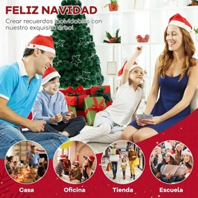 Árvore de Natal de fibra ótica artificial 120 cm pré-iluminada com luzes ajustáveis em cordão, base metálica, decoração para casa, verde