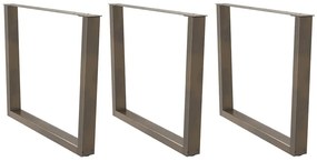 Pés para mesa de jantar em formato de V, 3 peças, aço natural, 100x(72
