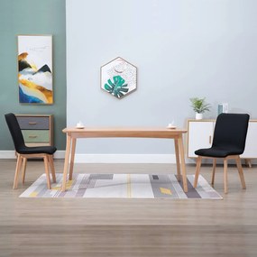 vidaXL Cadeiras de jantar 2 pcs tecido preto e carvalho maciço