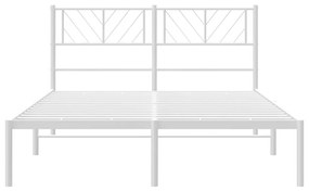 Estrutura de cama com cabeceira 160x200 cm metal branco