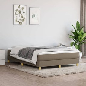 Cama sem colchão 140x190 cm tecido castanho-acinzentado