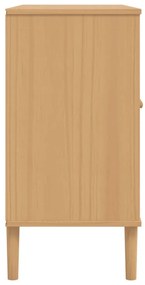 Aparador SENJA aspeto de vime 112x40x80cm pinho maciço castanho