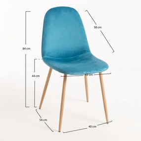 Cadeira Teok Veludo - Verde-azulado