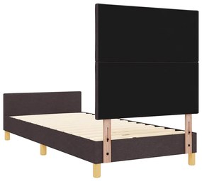 Cama vidaXL Castanho Escuro 90x200 cm em Tecido