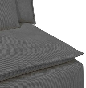 Sofá modular com almofadas cinzento-escuro