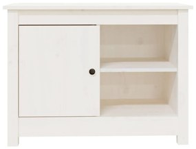 Móvel de TV 70x36,5x52 cm madeira de pinho maciça branco