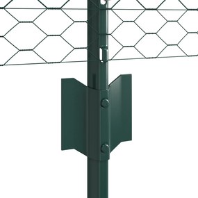 Postes de Cerca vidaXL 11 pcs Canal U Verde 60 cm Aço