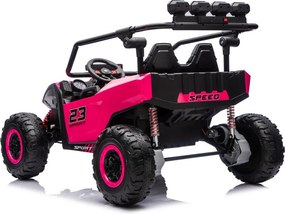 Buggy elétrico para Crianças 24V, 4x200W, 2 lugares TURBO 23, Rodas Espuma EVA, Assento Couro ecológico Rosa