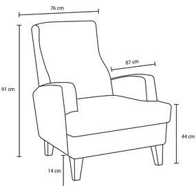 Cadeira Wing Kana – Creme – 76x91x87 cm