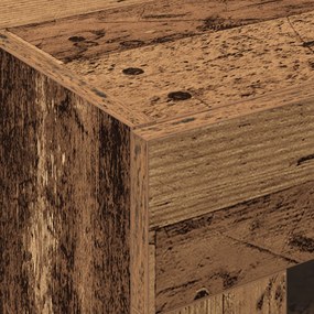 Armário de parede vidaXL com portas de vidro madeira velha 69,5x34x90