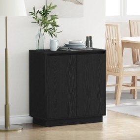 Aparador vidaXL com LED em Carvalho Preto 71x34,5x75 cm em Madeira Eng