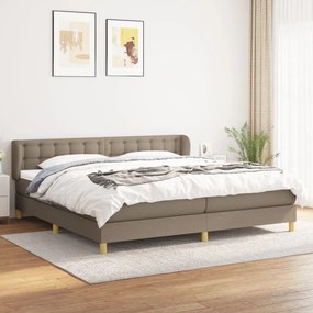 vidaXL Cama com molas/colchão 200x200 cm tecido castanho-acinzentado