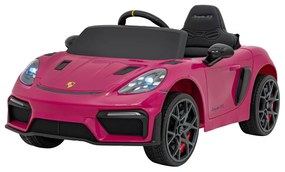 Carro elétrico para Crianças 12V Porsche Spyder RS 718 Com MP4, Rodas Espuma EVA, assento couro ecológico Carga até 30 kg Rosa