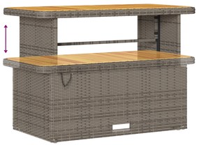 Conjunto de Sofás de Jardim vidaXL com Almofadas Cinza Rattan Acácia d