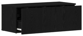 Armário para televisão vidaXL Preto Carvalho 80x34x30 cm Madeira engen