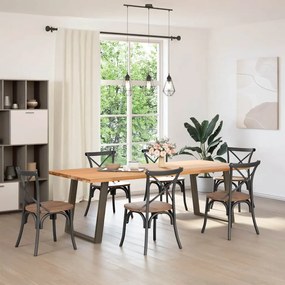Pés para mesa de jantar em formato de U, 2 peças, aço natural, 70x(72-