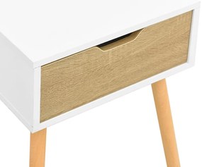 Mesa de cabeceira derivados de madeira branco/carvalho sonoma