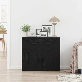 Buffet vidaXL Carvalho Preto 80x33x70 cm Madeira de engenharia