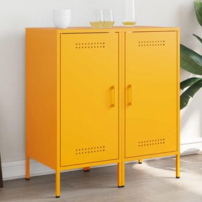 vidaXL Aparadores 2 pcs 36x39x79 cm aço amarelo mostarda