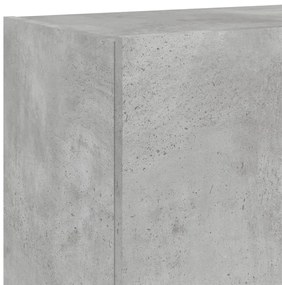 Móvel de parede p/ TV c/ luzes LED 60x35x41 cm cinza cimento