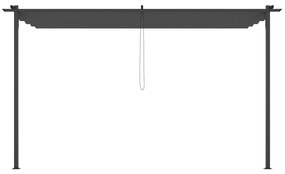 Pérgola de Parede de Jardim 3,9x2,9 m Pérgola com Teto Retrátil Tecido