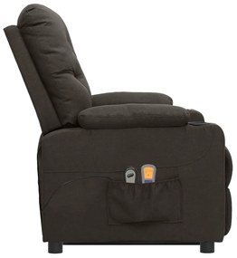 Poltrona de massagens tecido cinzento-acastanhado