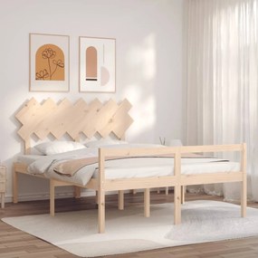 Cama para idosos com cabeceira 140x190 cm madeira maciça
