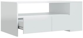 Mesa de centro 102x55x42 cm madeira processada branco brilhante