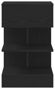 Criado-mudo vidaXL Preto Carvalho 40x35x65 cm Madeira engenharia