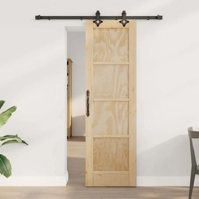 vidaXL Porta Deslizante com Conjunto de Hardware "ORKDAL" de Madeira Maciça de Pinus