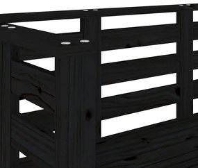 Banco de jardim 111,5x53x71 cm madeira de pinho maciça preto