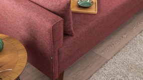 Sofá de 3 Lugares Bella – Vermelho Claret – 208x85x81 cm