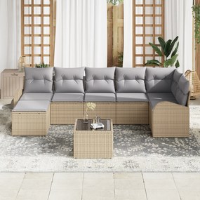 Conjunto de Sofás de Jardim vidaXL com Almofadas Pretas Rattan Sintéti