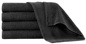 vidaXL Toalhas de banho 5 pcs algodão 450 g 70x140 cm preto