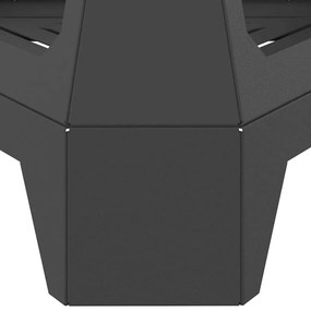 Fire Pit com Chaminé Preto 50x43x52 cm Aço
