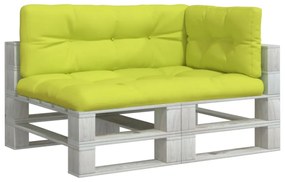 Almofadões para móveis de paletes 3 pcs tecido verde brilhante