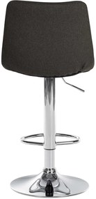 Banco de bar Jerry em tecido com estrutura cromada 87-108,5 x 43 x 46,5 cm Cinzento escuro
