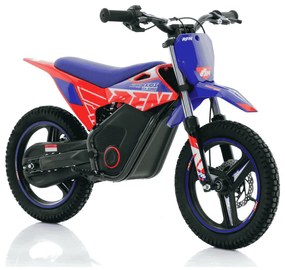Mini moto elétrica para crianças velocidade até 30Km/h C/Limitador RFN Warrior SX-E350 14/14” 350W Vermelho e Azul Celeste