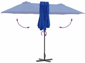 Guarda-sol de Jardim Azul 380 x 196 x 235 cm