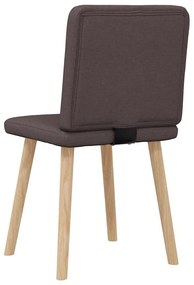 Cadeiras de jantar 2 pcs tecido castanho-escuro