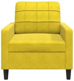 Poltrona 60 cm veludo amarelo