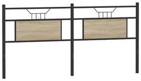 Cabeceira de cama 180 cm derivados madeira/aço carvalho sonoma