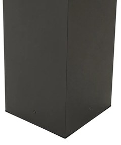 LED Candeeiro de pé inteligente para exterior preto com vidro canelado 80 cm incl. WiFi A60 - Charlois Moderno