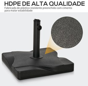 Base para Chapéu de Sol Quadrada Suporte para Chapéu de Sol para Mastr
