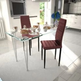 vidaXL Cadeiras de jantar 2 pcs couro artificial bordô