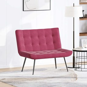 Banco 110x74x84 cm veludo vermelho tinto